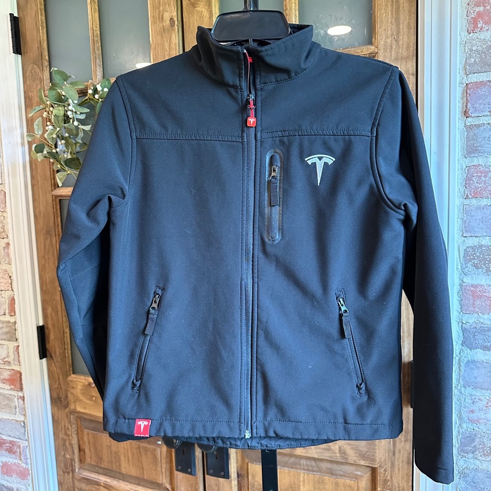 Tesla Softshell Jacket Unisex‎ XS Black Embroidered Logo Full Zip Employee